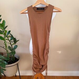 Lioness Tan Sleeveless Midi Dress